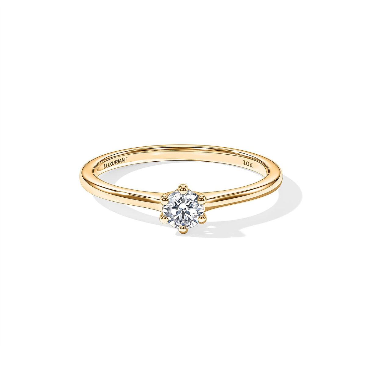 Luxuriant Lab Grown Diamond Solitaire Ring (E-F VS ) in 18K Vermeil Rose Gold Over Sterling Silver (Size 10.0) 0.25 ctw