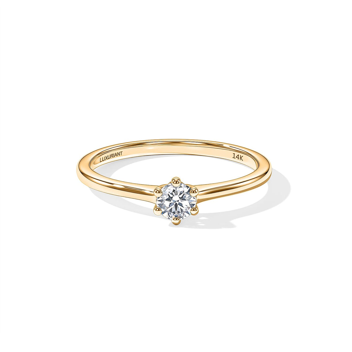 Luxuriant Lab Grown Diamond Solitaire Ring (E-F VS ) in 18K Vermeil Rose Gold Over Sterling Silver (Size 10.0) 0.25 ctw
