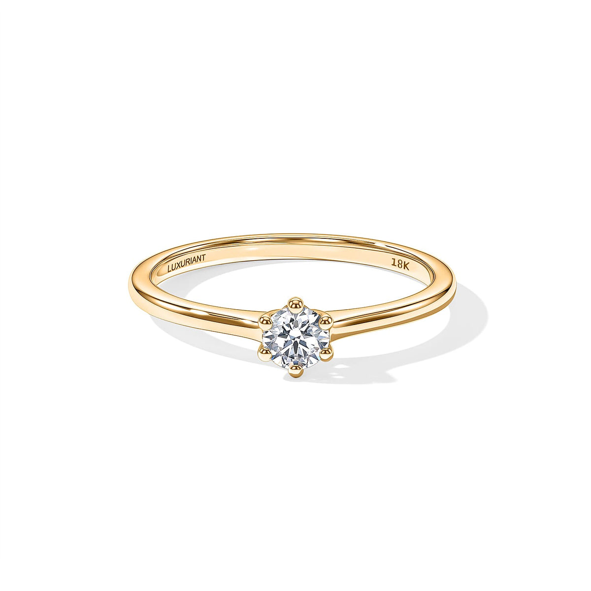 Luxuriant Lab Grown Diamond Solitaire Ring (E-F VS ) in 18K Vermeil Rose Gold Over Sterling Silver (Size 10.0) 0.25 ctw