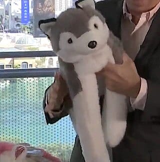 Gray Calm-Panion Pets Weighted Husky Plush