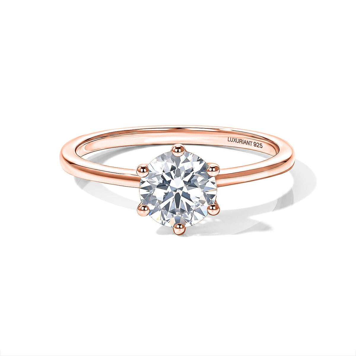 Luxuriant Lab Grown Diamond Solitaire Ring (E-F VS ) in 18K Vermeil Rose Gold Over Sterling Silver (Size 10.0) 0.25 ctw