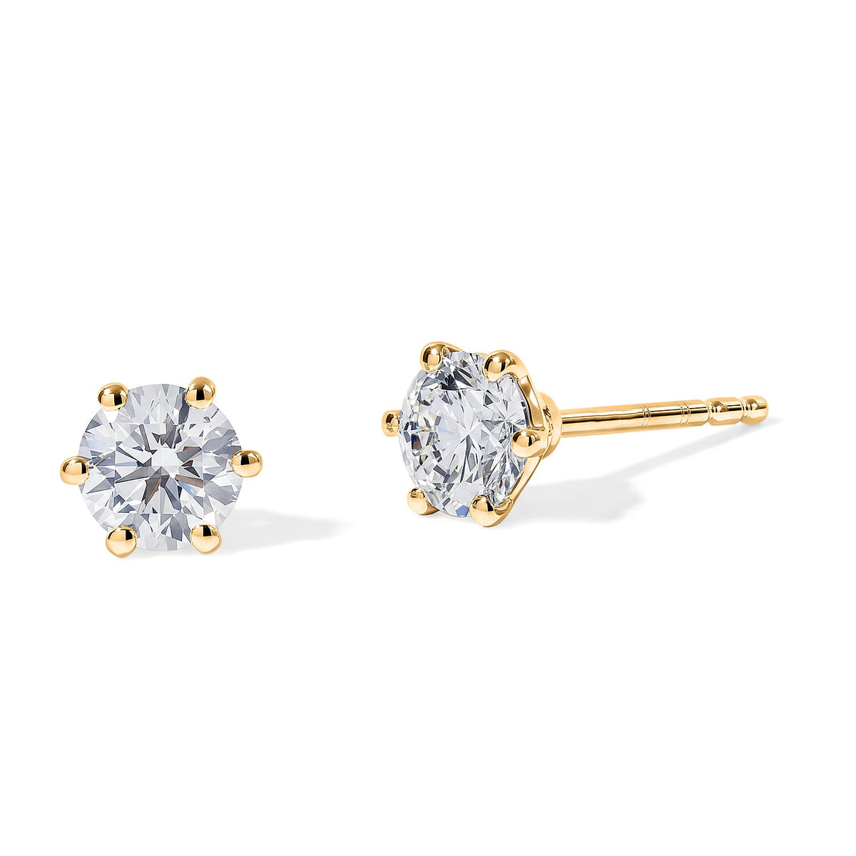 Luxuriant Lab Grown Diamond E-F VS Solitaire Stud Earrings in 18K Vermeil Rose Gold Over Sterling Silver 0.25 ctw
