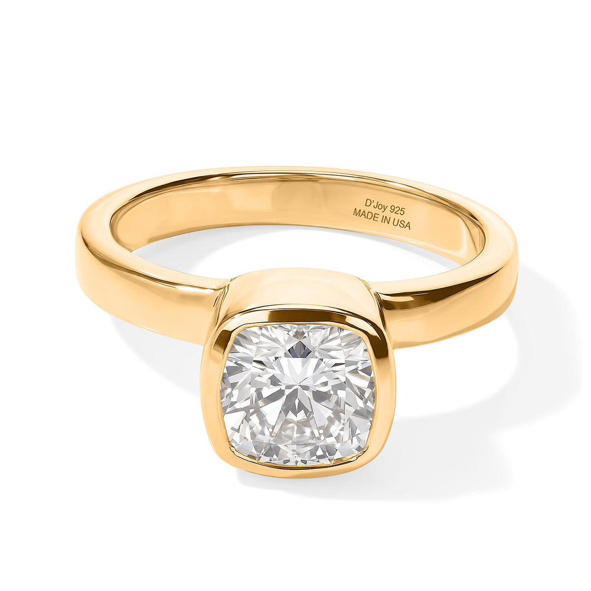 D''Joy Moissanite Solitaire Ring in 18K YG VermeilSterling Silver , Silver Wt. 5 g 5.00 ctw
