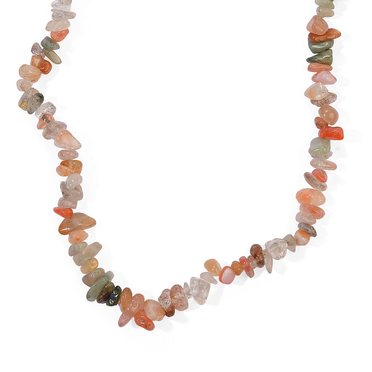 GCS Multi Rutile Quartz 306.50 ctw Beaded Chips Strand
