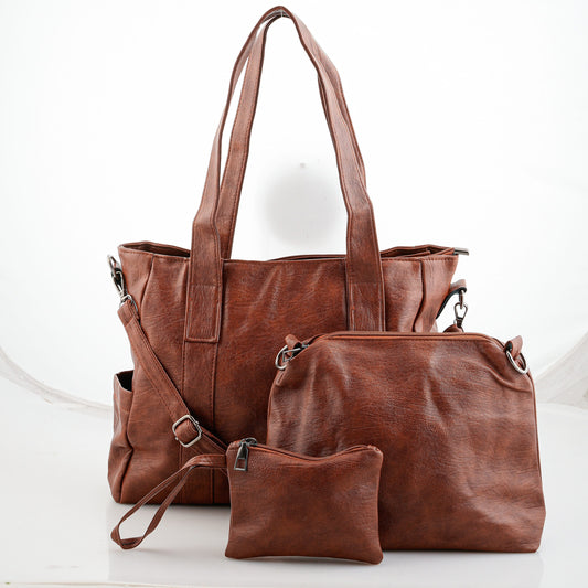 Black Faux Leather Shoulder Bag
