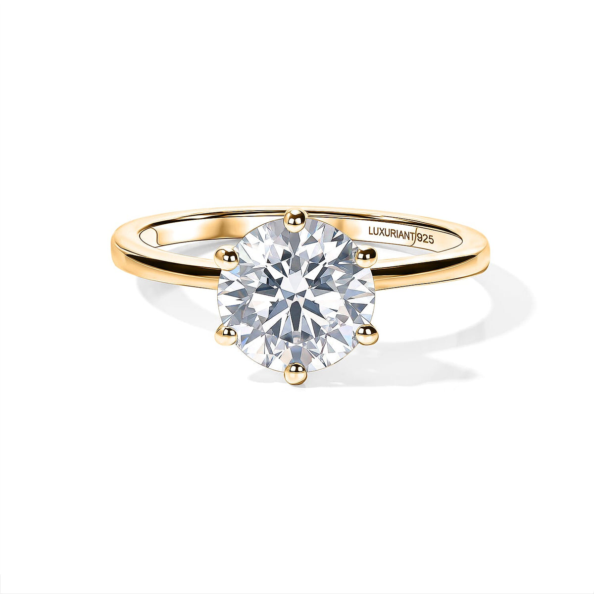 Luxuriant Lab Grown Diamond Solitaire Ring (E-F VS ) in 18K Vermeil Rose Gold Over Sterling Silver (Size 10.0) 0.25 ctw