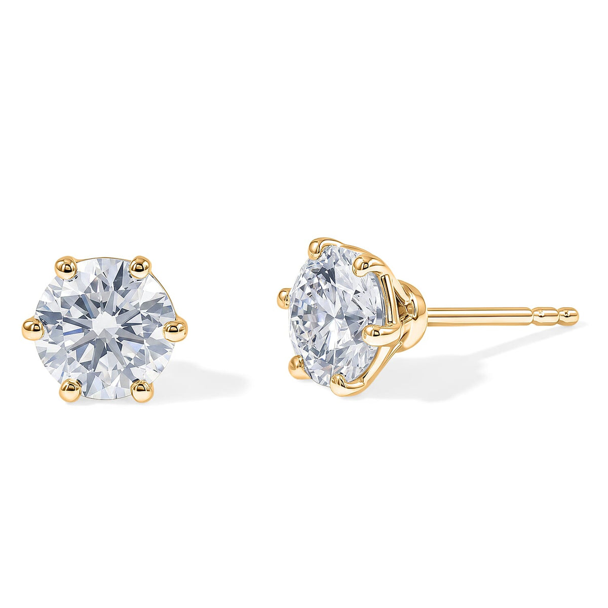 Luxuriant Lab Grown Diamond E-F VS Solitaire Stud Earrings in 18K Vermeil Rose Gold Over Sterling Silver 0.25 ctw