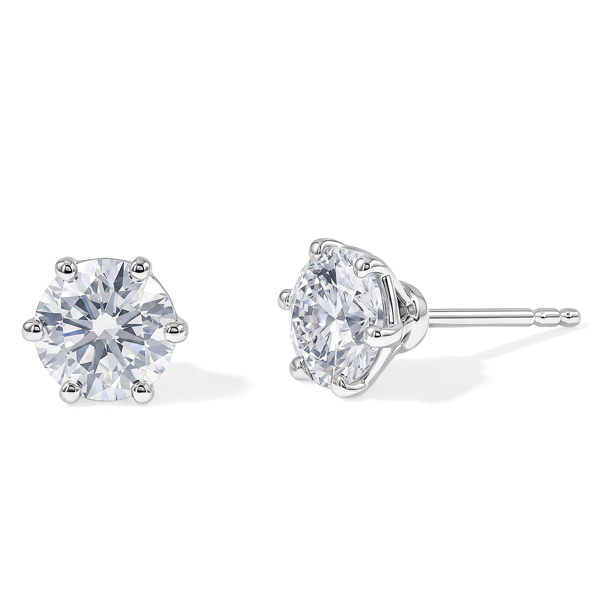 Luxuriant Lab Grown Diamond E-F VS Solitaire Stud Earrings in 18K Vermeil Rose Gold Over Sterling Silver 0.25 ctw