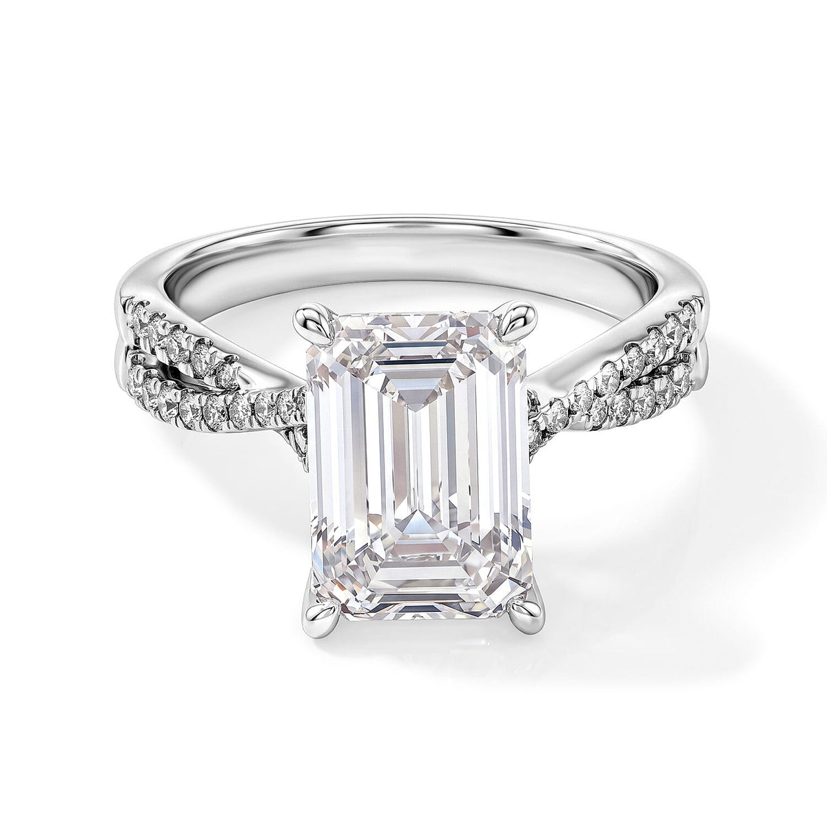 18K White Gold Luxuriant Lab Grown Diamond (G,VS) Ring (Size 10.0) (4.90 g) 4.25 ctw