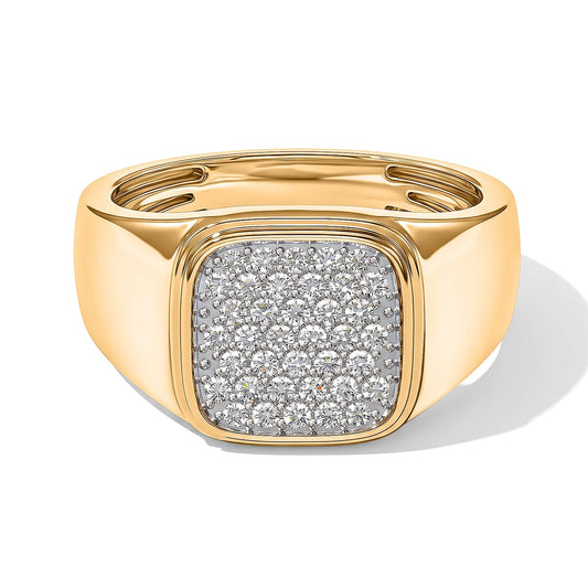 10K Yellow and White Gold Luxuriant Lab Grown Diamond (G VS) Men''s Ring (Size 10.0) (7 g) 0.50 ctw