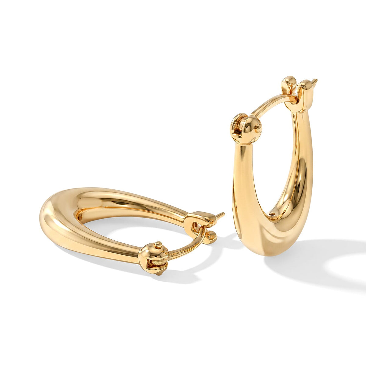 Hoop Earrings in 24K Yellow Gold 2.65 Grams