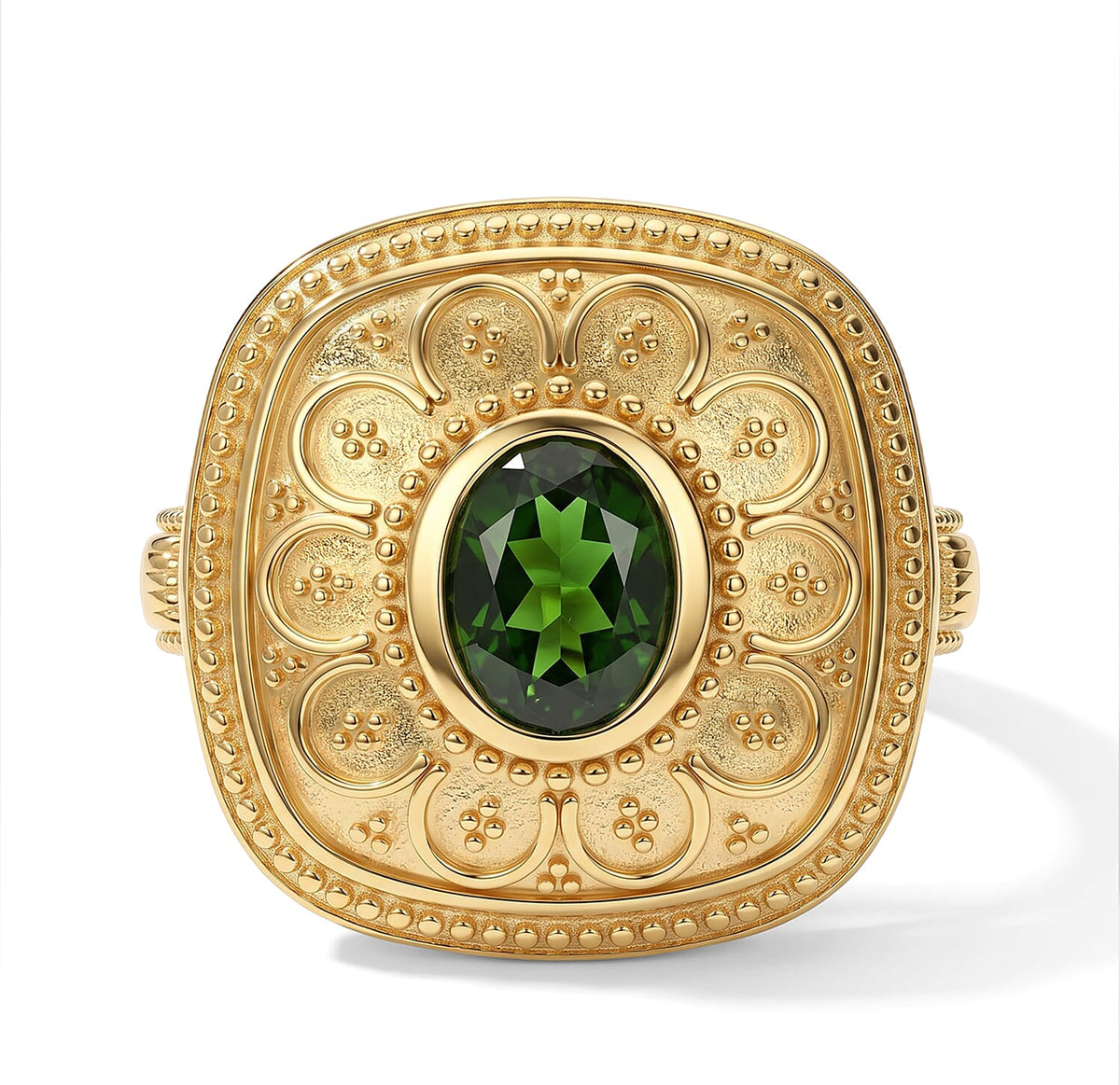 D''Joy Passport to Turkey Premium Chrome Diopside Ring in 18K Vermeil YG Over Sterling Silver (Size 10.0) 1.65 ctw