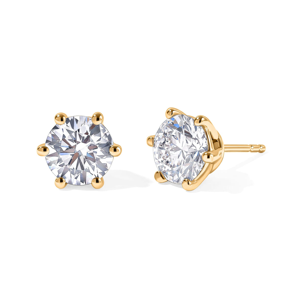 Luxuriant Lab Grown Diamond E-F VS Solitaire Stud Earrings in 18K Vermeil Rose Gold Over Sterling Silver 0.25 ctw