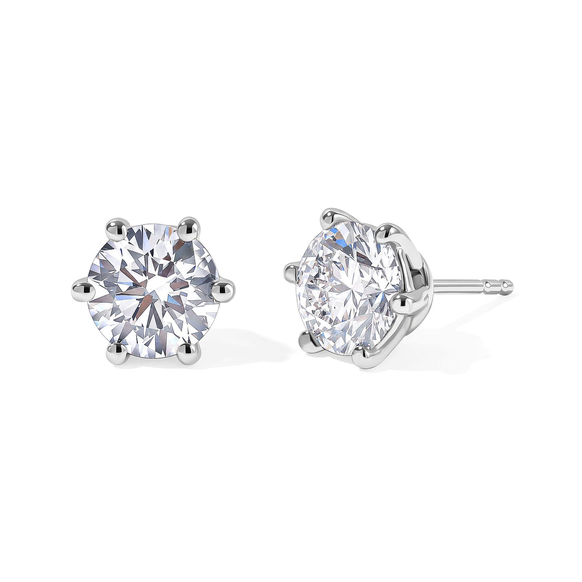Luxuriant Lab Grown Diamond E-F VS Solitaire Stud Earrings in 18K Vermeil Rose Gold Over Sterling Silver 0.25 ctw