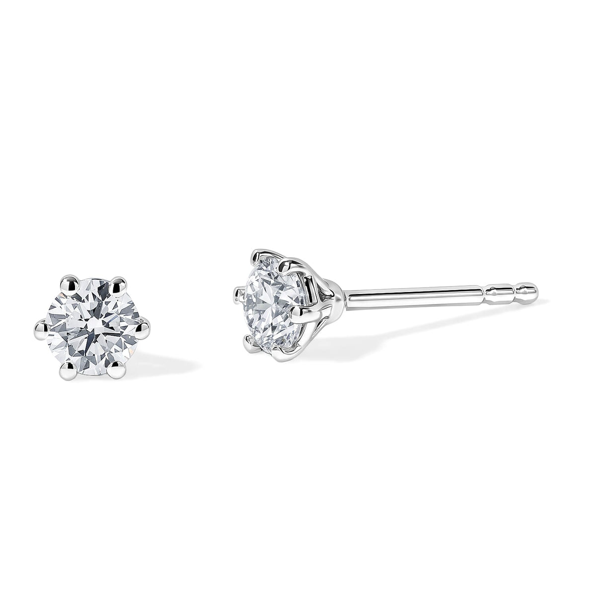 Luxuriant Lab Grown Diamond E-F VS Solitaire Stud Earrings in 18K Vermeil Rose Gold Over Sterling Silver 0.25 ctw