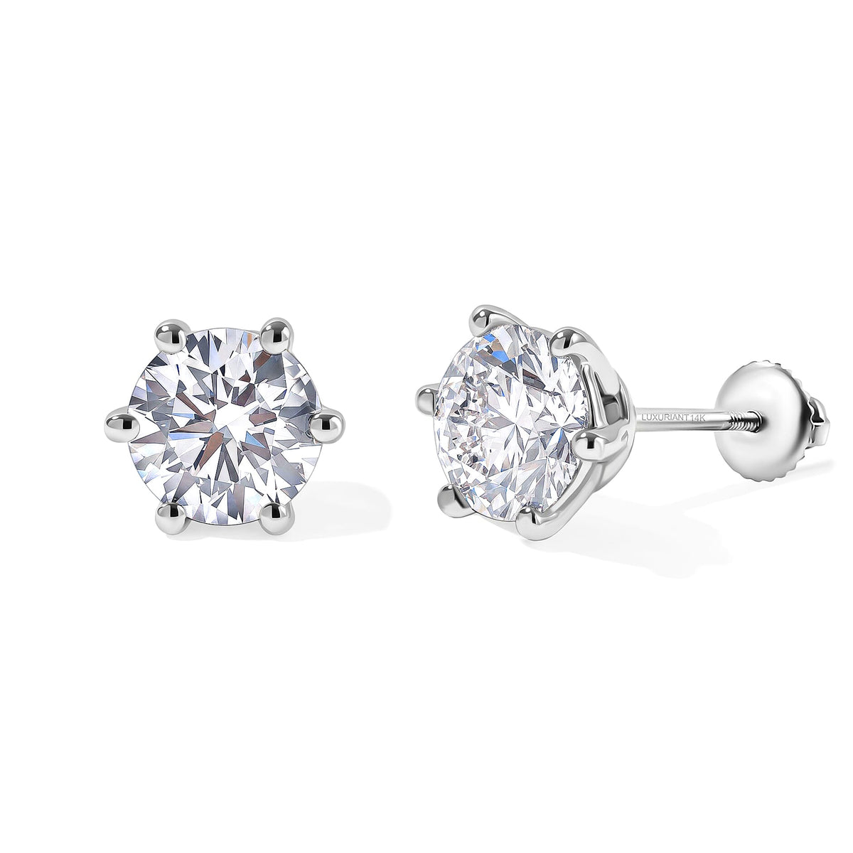Luxuriant Lab Grown Diamond E-F VS Solitaire Stud Earrings in 18K Vermeil Rose Gold Over Sterling Silver 0.25 ctw