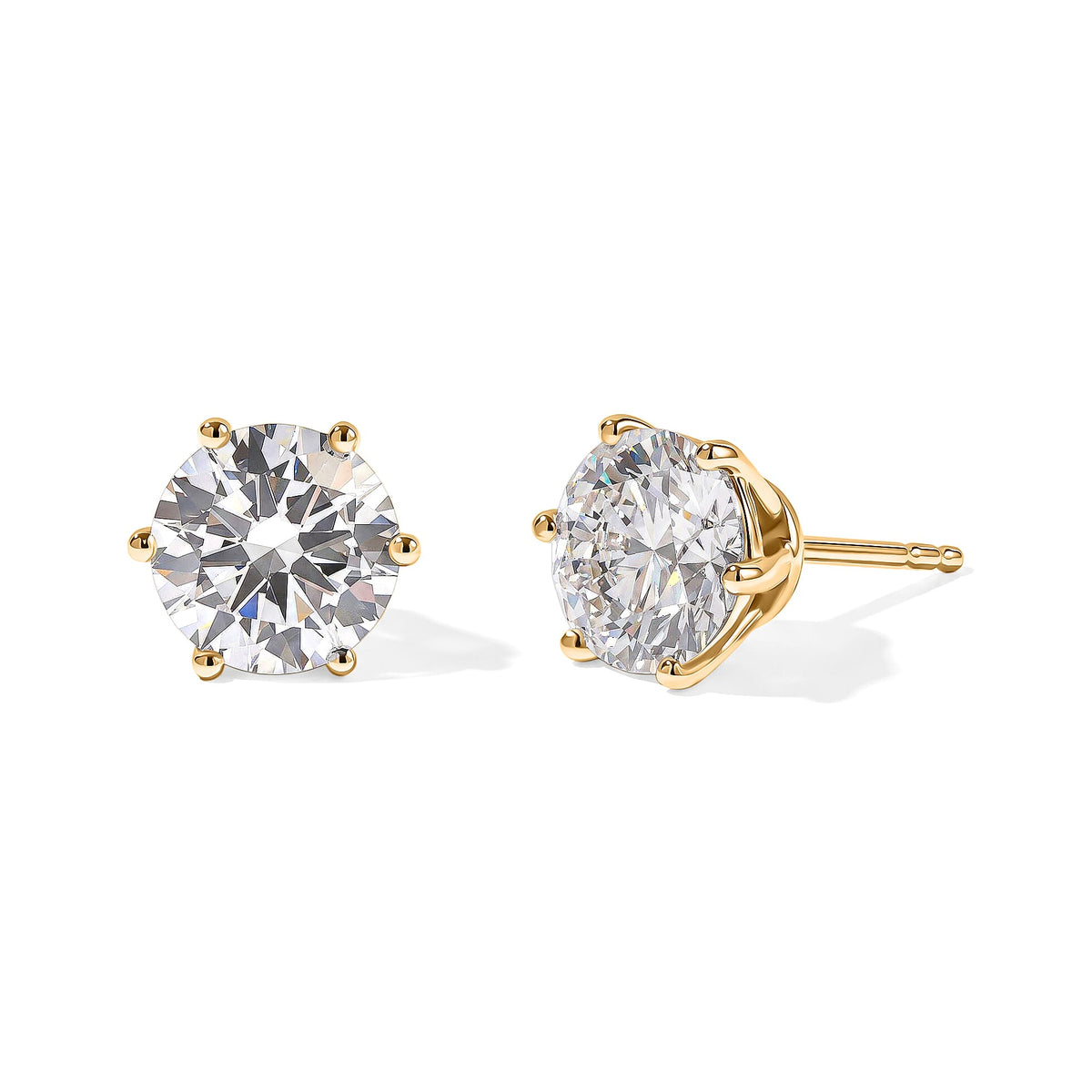 Luxuriant Lab Grown Diamond E-F VS Solitaire Stud Earrings in 18K Vermeil Rose Gold Over Sterling Silver 0.25 ctw