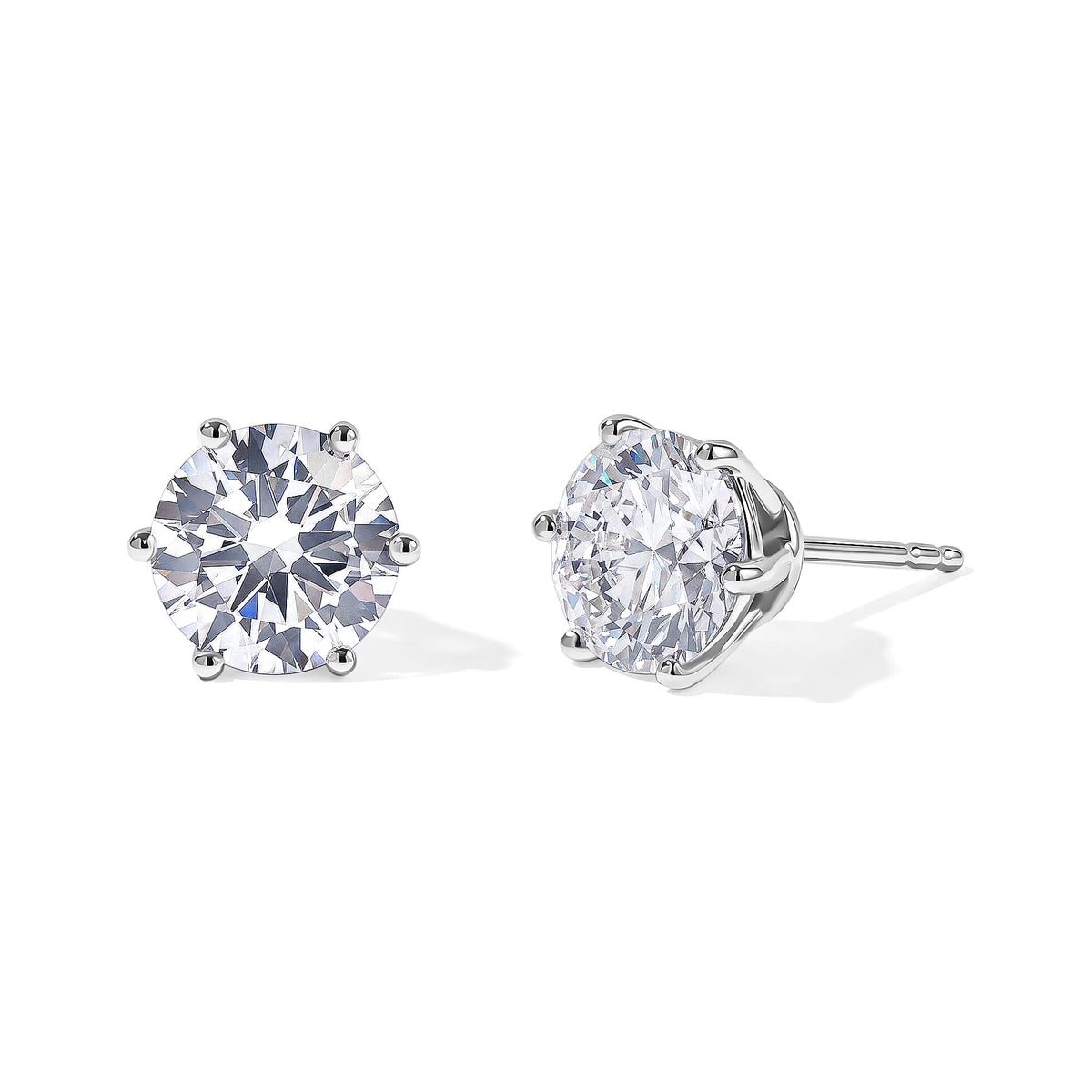 Luxuriant Lab Grown Diamond E-F VS Solitaire Stud Earrings in 18K Vermeil Rose Gold Over Sterling Silver 0.25 ctw