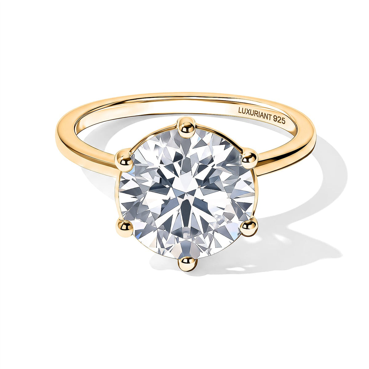 Luxuriant Lab Grown Diamond Solitaire Ring (E-F VS ) in 18K Vermeil Rose Gold Over Sterling Silver (Size 10.0) 0.25 ctw