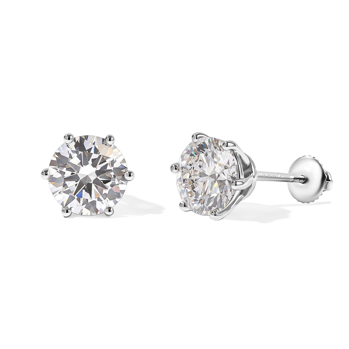 Luxuriant Lab Grown Diamond E-F VS Solitaire Stud Earrings in 18K Vermeil Rose Gold Over Sterling Silver 0.25 ctw