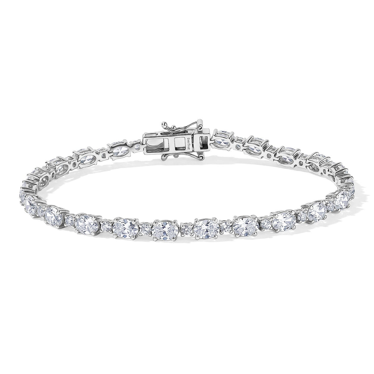 EverTrue Lab Created White Sapphire 12.60 ctw Bracelet in Platinum Bond (7.25 In)