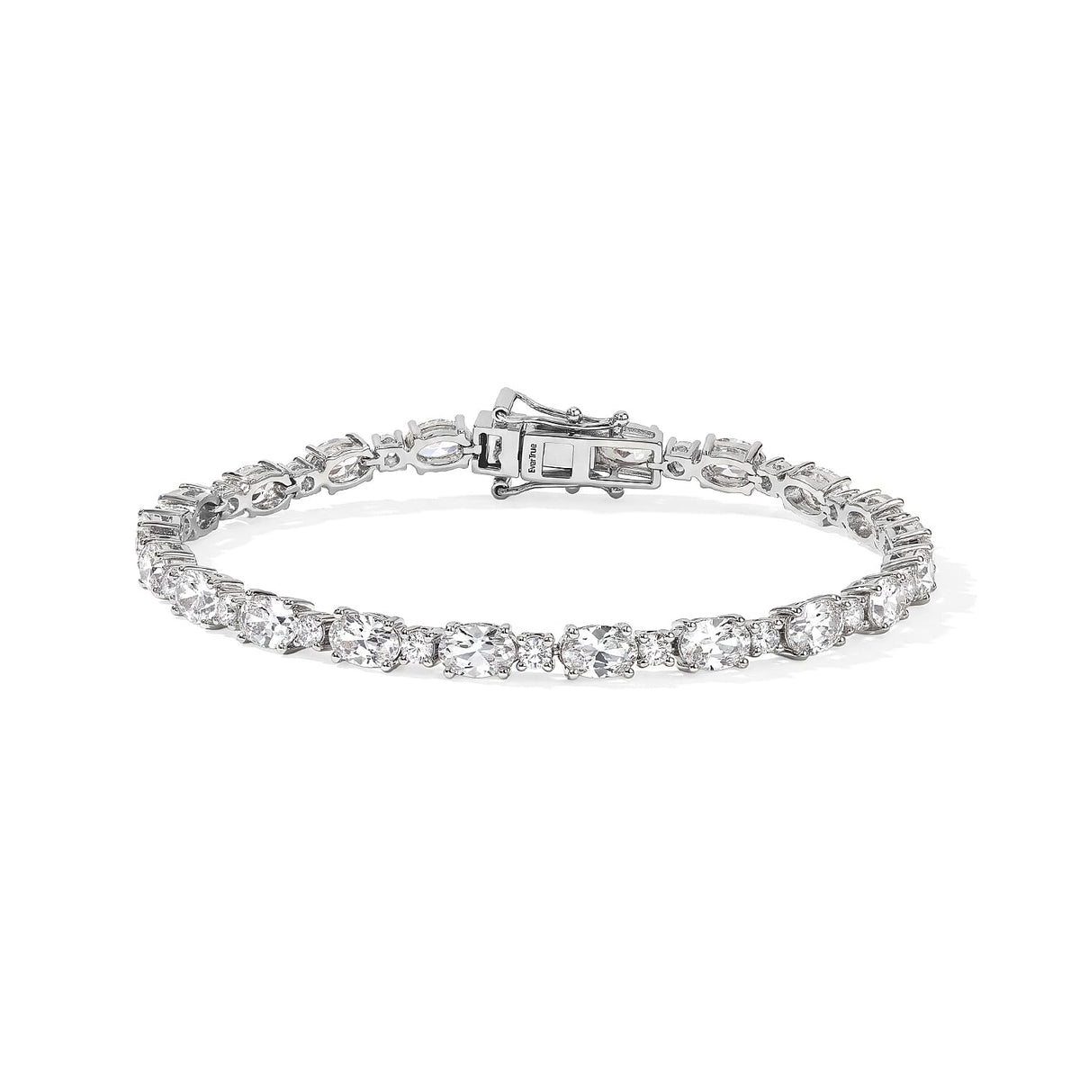 EverTrue Lab Created White Sapphire 12.60 ctw Bracelet in Platinum Bond (7.25 In)