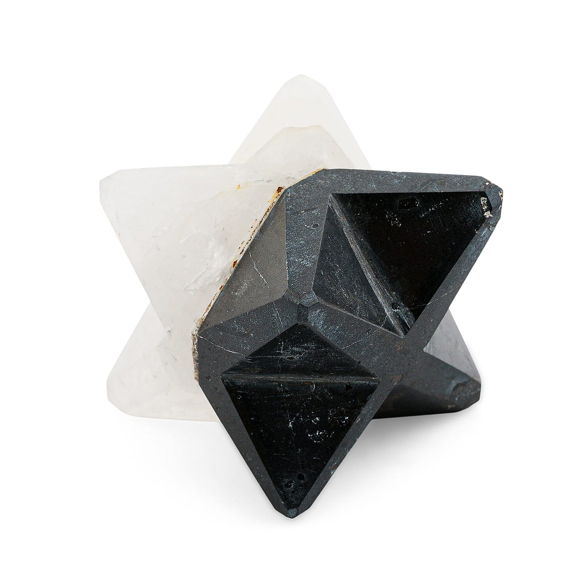 Black Tourmaline and Clear Quartz Merkaba 2 Approx 1520Ctw