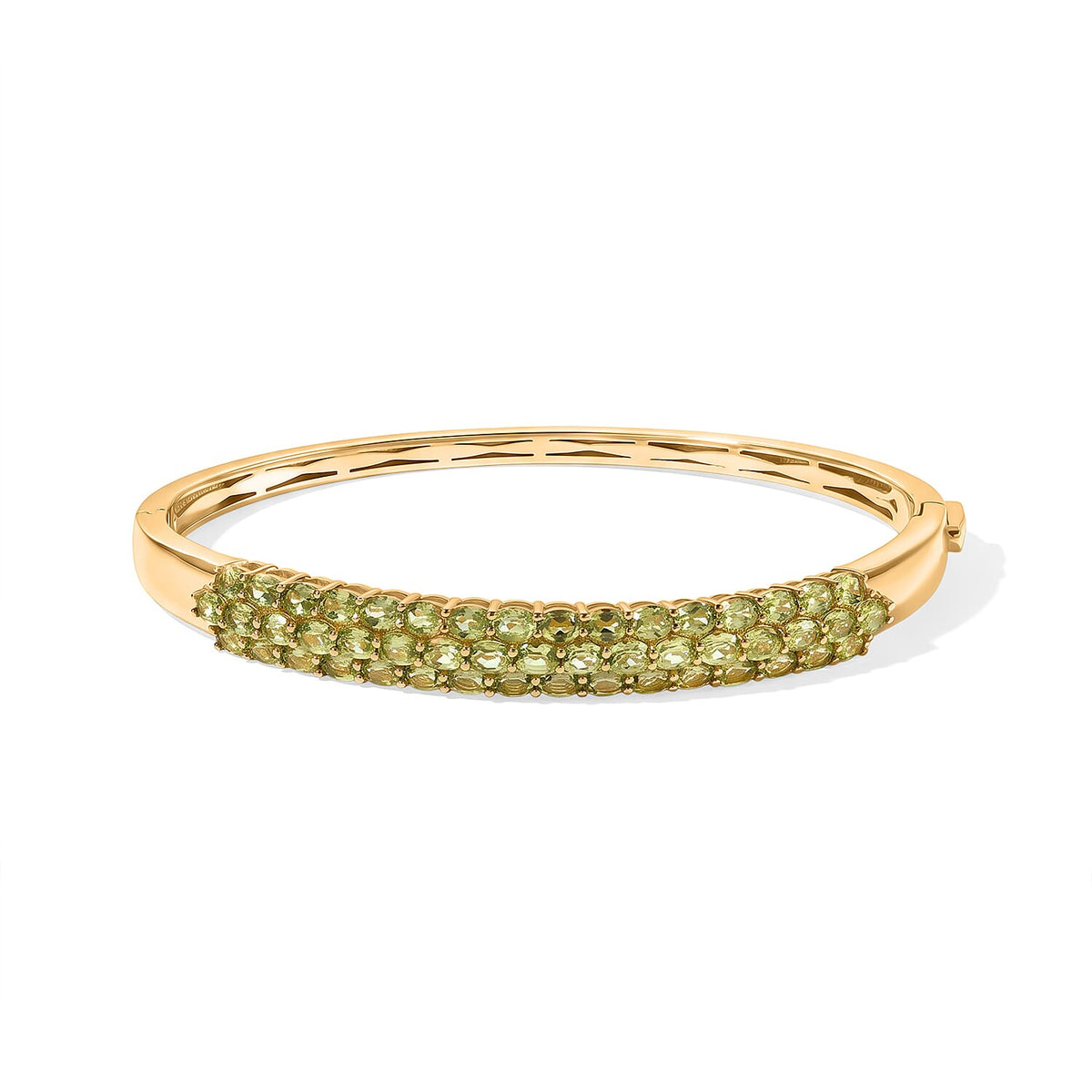 EverTrue Peridot  Full Bangle in 18K YG Plating Pure Yellow Brass 8.33 ctw