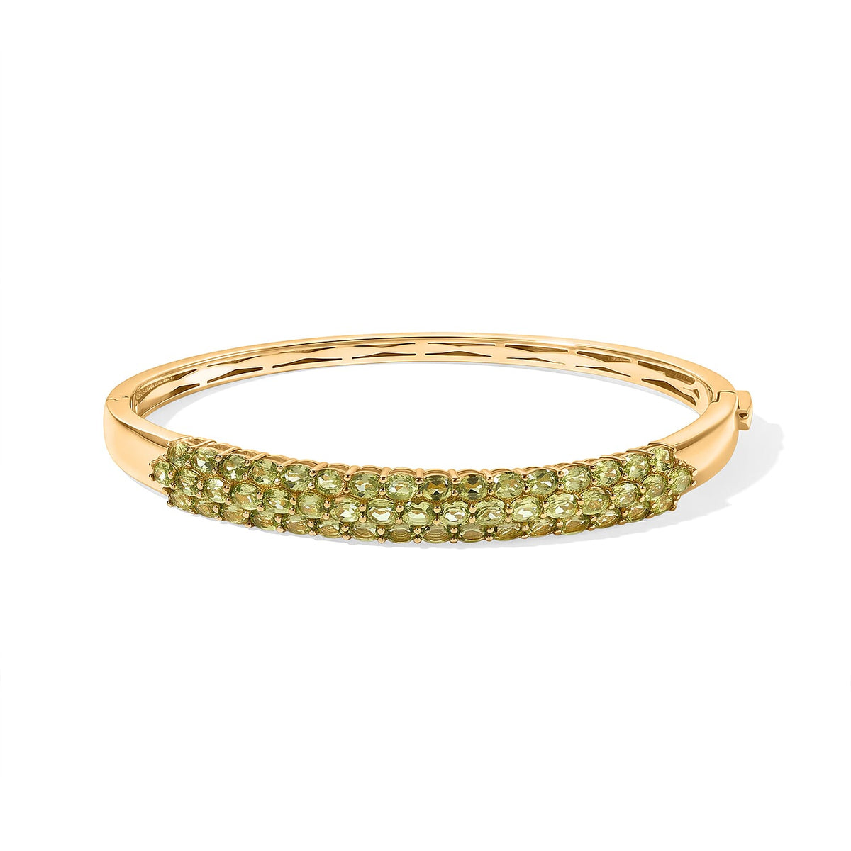 EverTrue Peridot  Full Bangle in 18K YG Plating Pure Yellow Brass 8.33 ctw