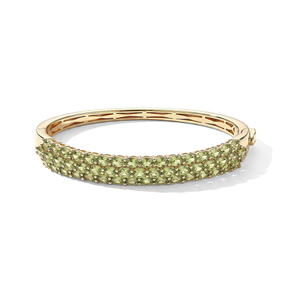 EverTrue Peridot  Full Bangle in 18K YG Plating Pure Yellow Brass 8.33 ctw