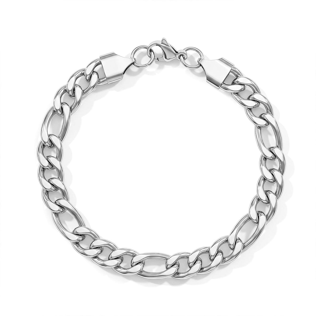 Figaro Chain Bracelet in Stainless Steel (8.50 Inch)