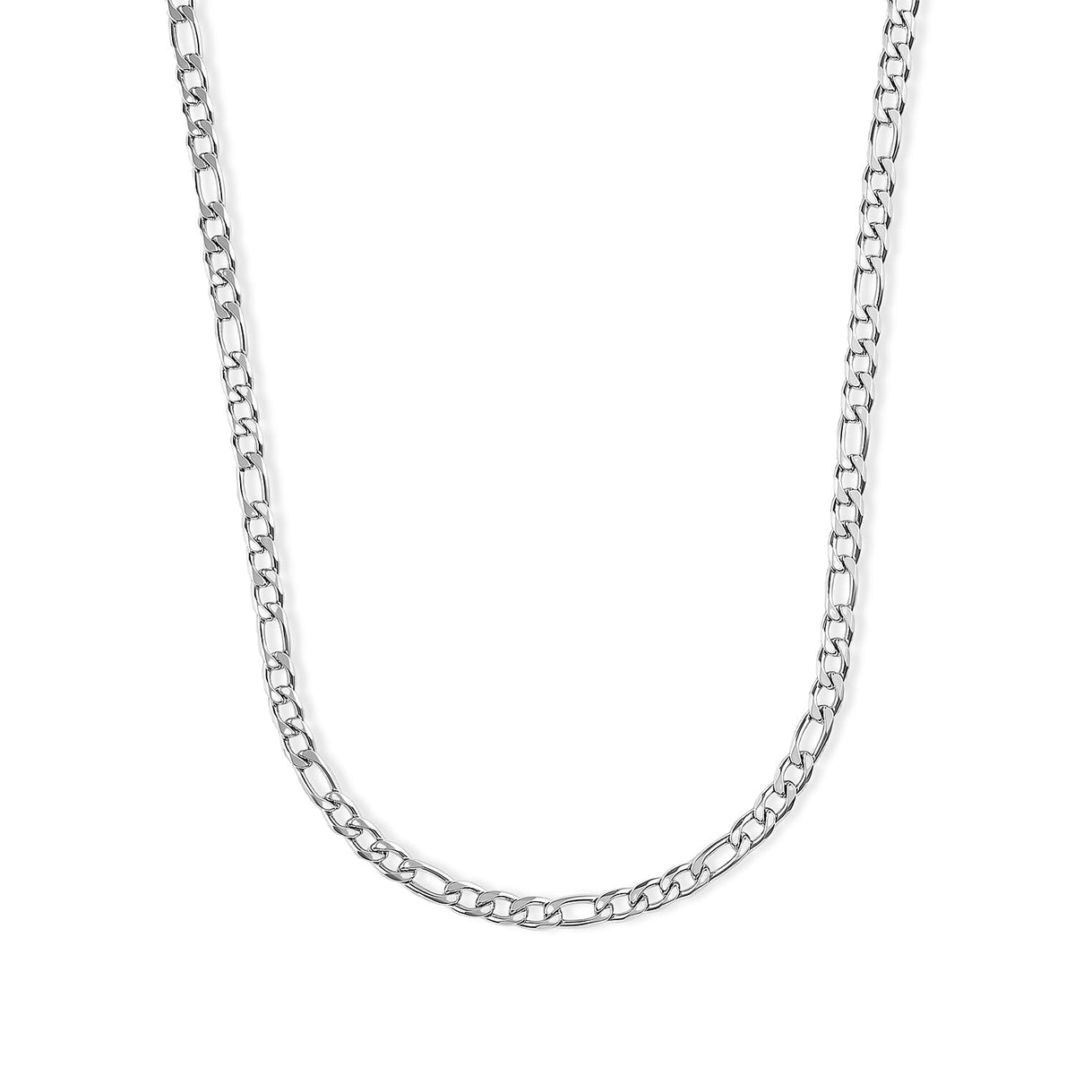 Figaro Chain Necklace in Stainless Steel 24 Inches