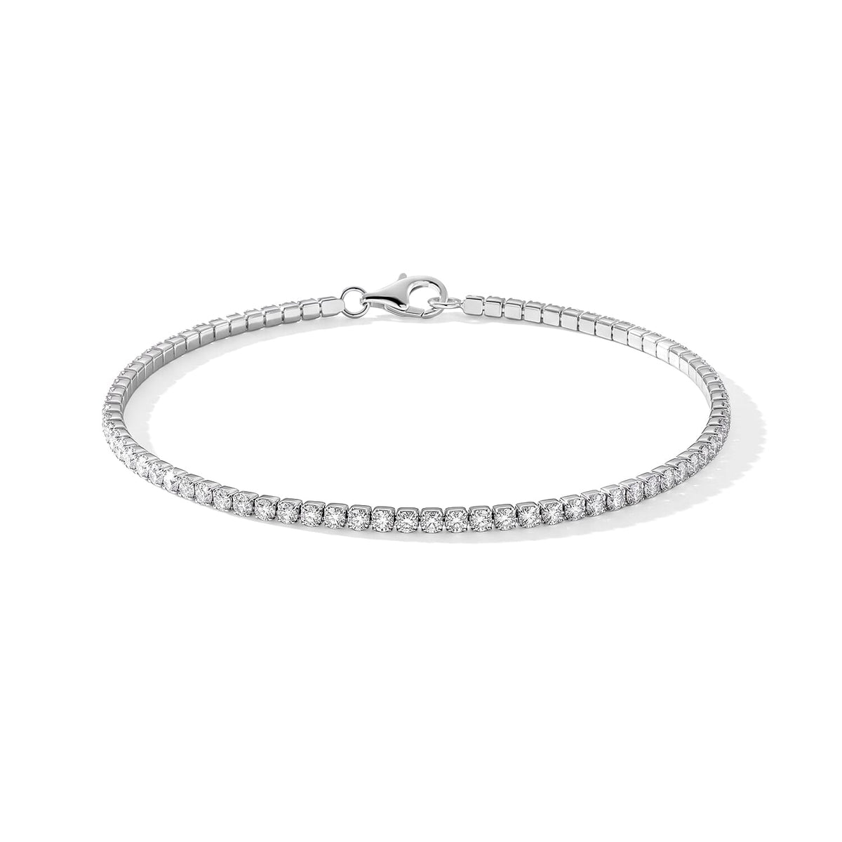 D''Joy Moissanite 2.60 ctw Bracelet in Rhodium Over Sterling Silver (7.25 In)