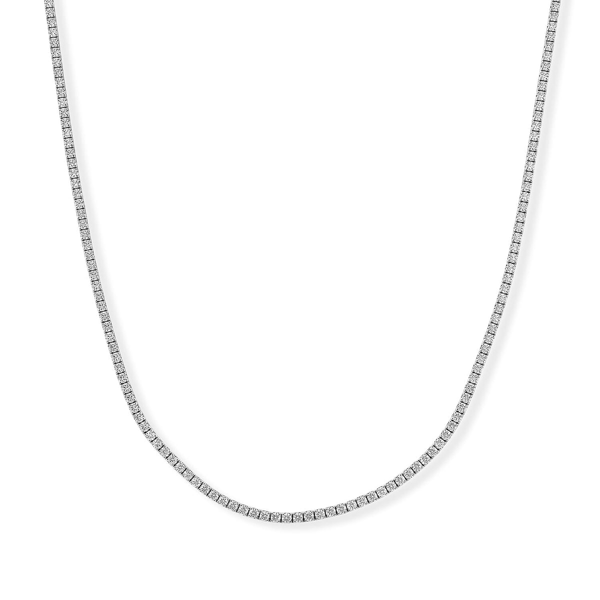 D''Joy Moissanite 7.40 ctw Necklace (20 Inches) in Rhodium Over Sterling Silver