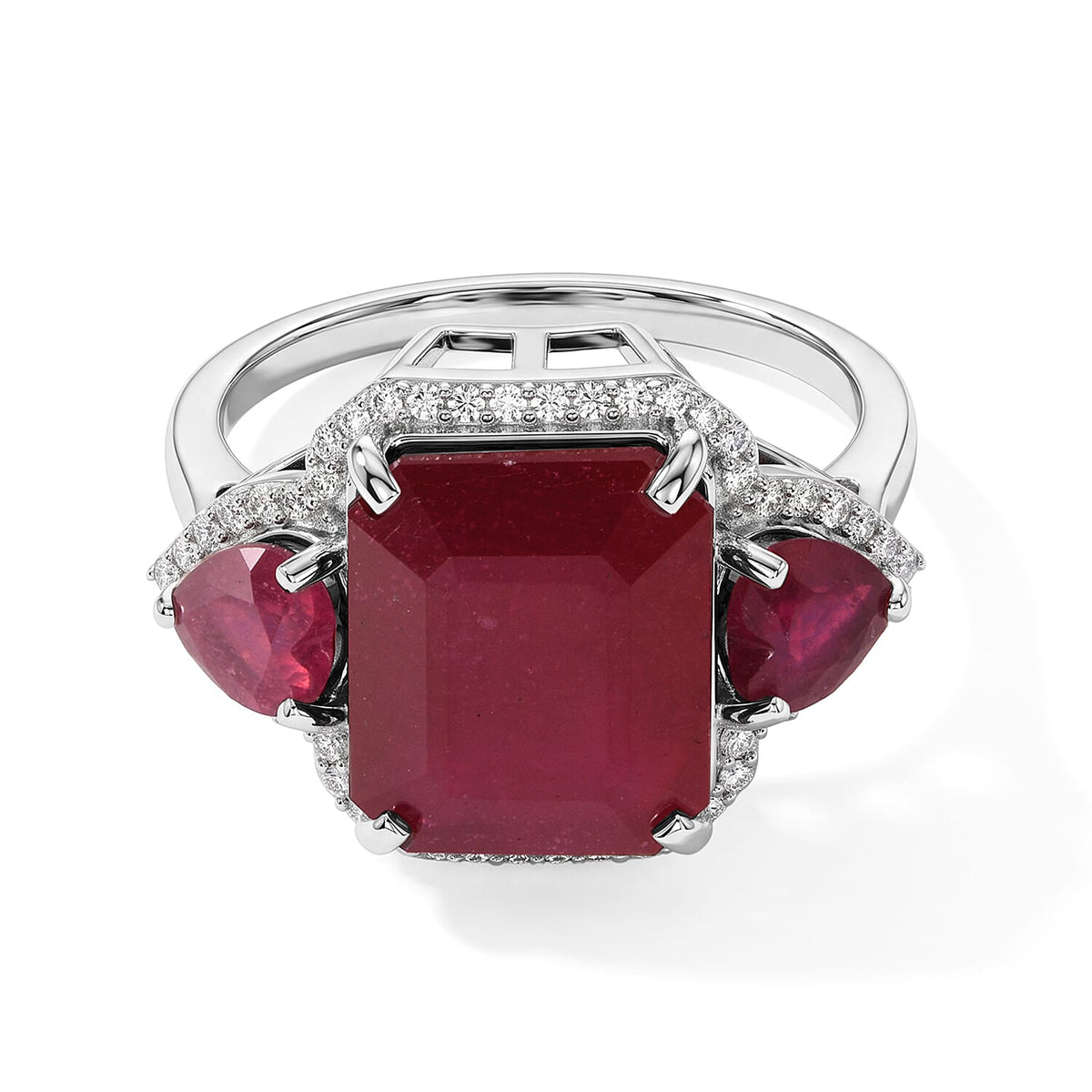 D''Joy Niassa Ruby (FF), Moissanite Ring in 18K Vermeil YG Over Sterling Silver (Size 10.0) 10.30 ctw