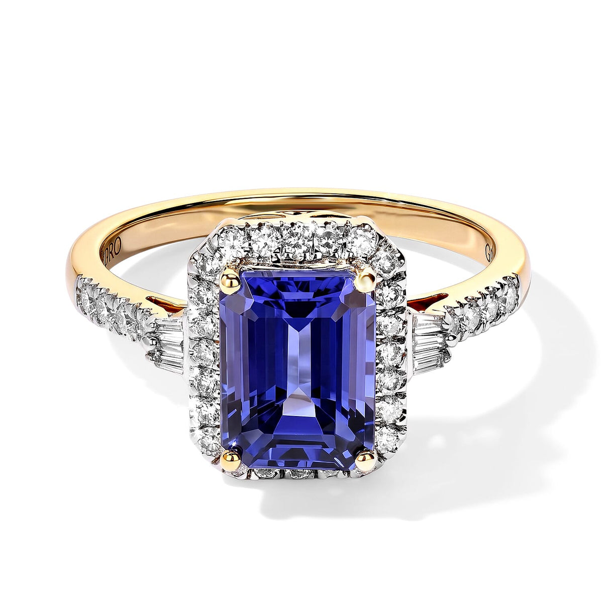 Luxoro 10K Yellow Gold Premium Tanzanite, Diamond (I2) (0.40 cts) Ring (Size 10.0) 2.65 ctw