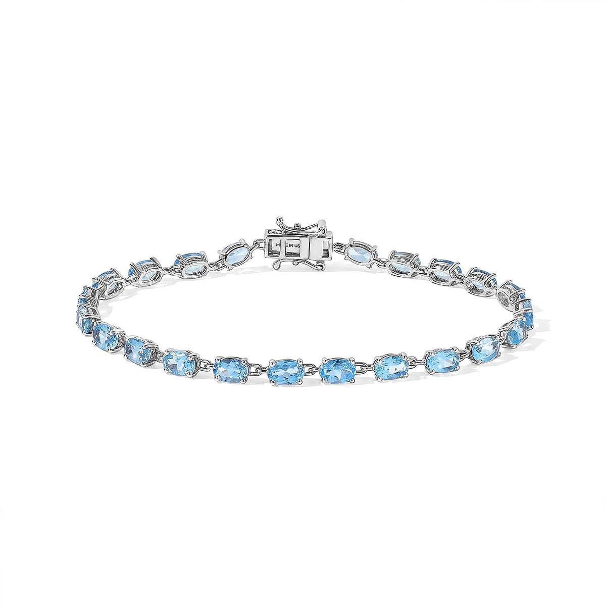 D'Joy Premium Swiss Blue Topaz Ocean Glow Bracelet in 18K Vermeil YG Over Sterling Silver (8.00 Inch) 12.70 ctw