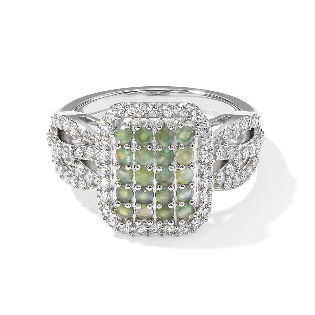 D'Joy Narsipatnam Alexandrite, White Zircon Ring in Rhodium Over Sterling Silver (Size 10.0) 2.15 ctw