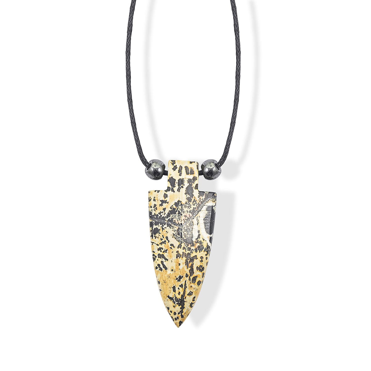 Arrowhead Artistic Jasper and Lava 32.00 ctw Cord Necklace (Adjustable)