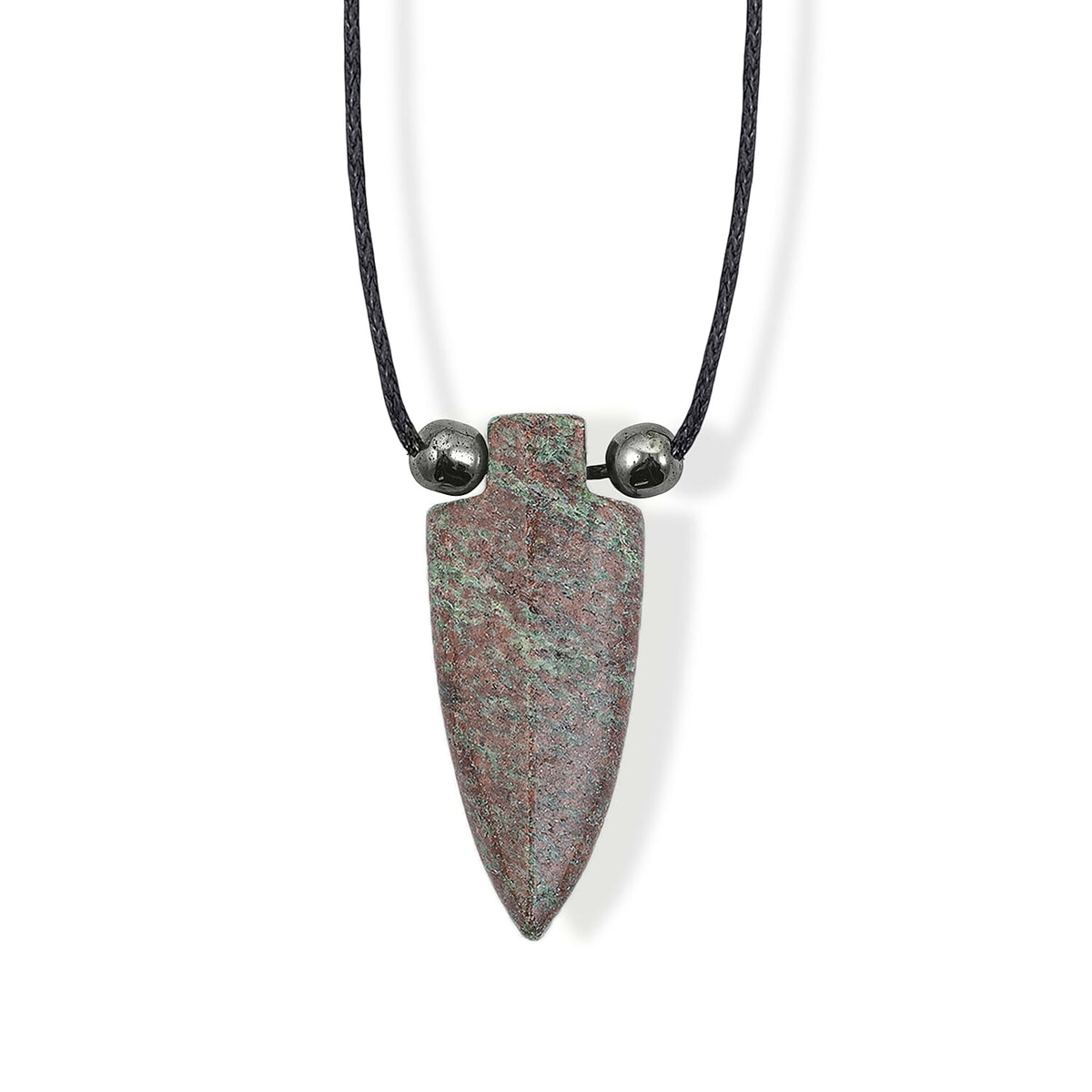 Arrowhead Artistic Jasper and Lava 32.00 ctw Cord Necklace (Adjustable)