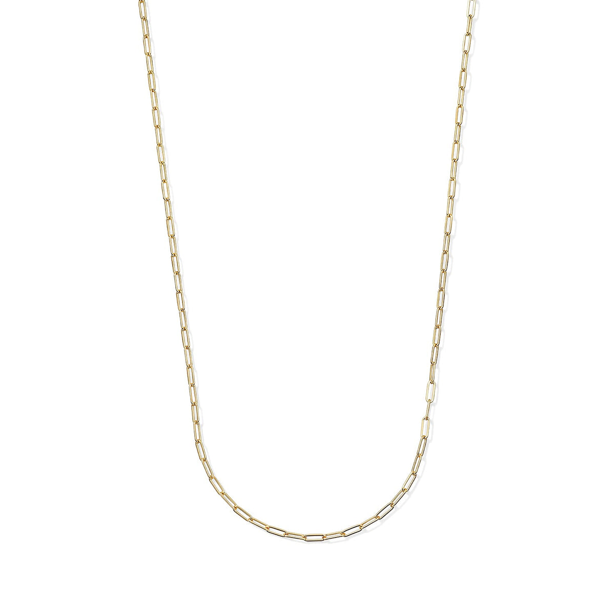 14K Yellow Gold Hollow Paperclip 2.5mm Necklace (22 Inches) (2.50 g)