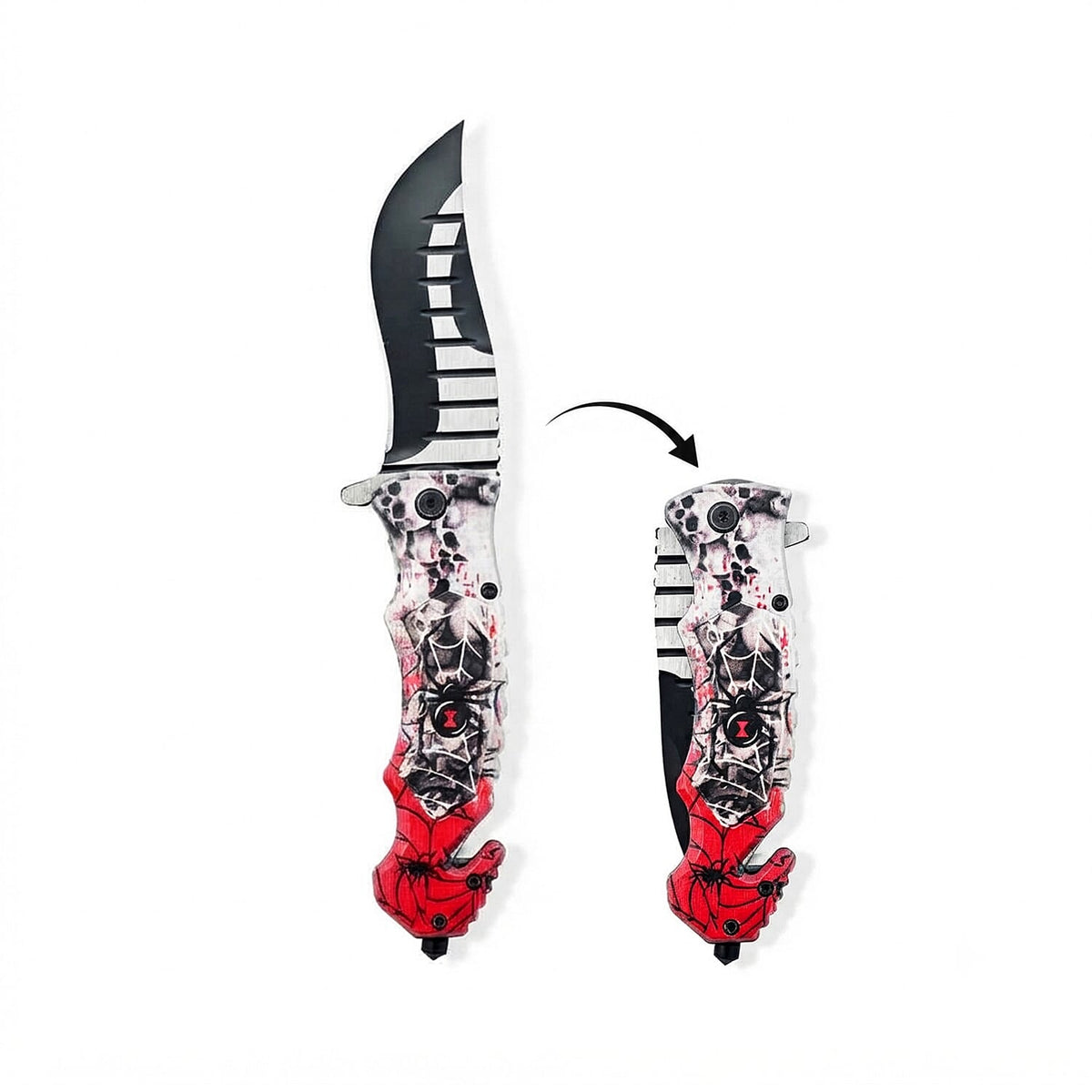 Wolf Pattern Folding Knife