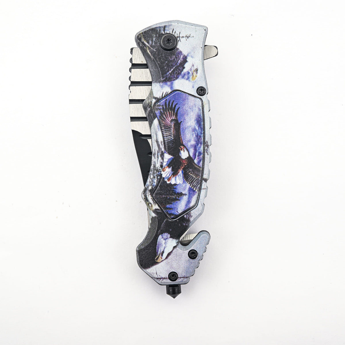 Wolf Pattern Folding Knife