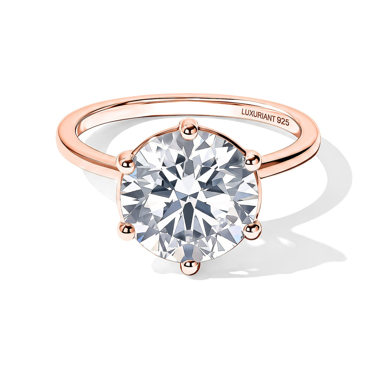 Luxuriant Lab Grown Diamond Solitaire Ring (E-F VS ) in 18K Vermeil Rose Gold Over Sterling Silver (Size 10.0) 0.25 ctw