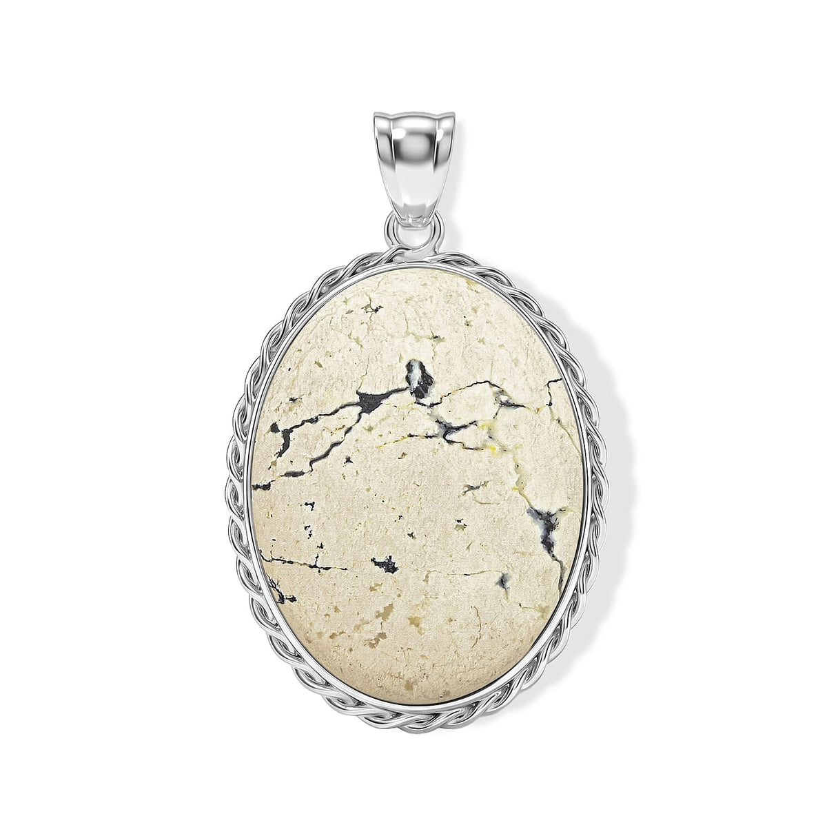 Purple Quartz Pendant Pure White Brass 61.00 ctw