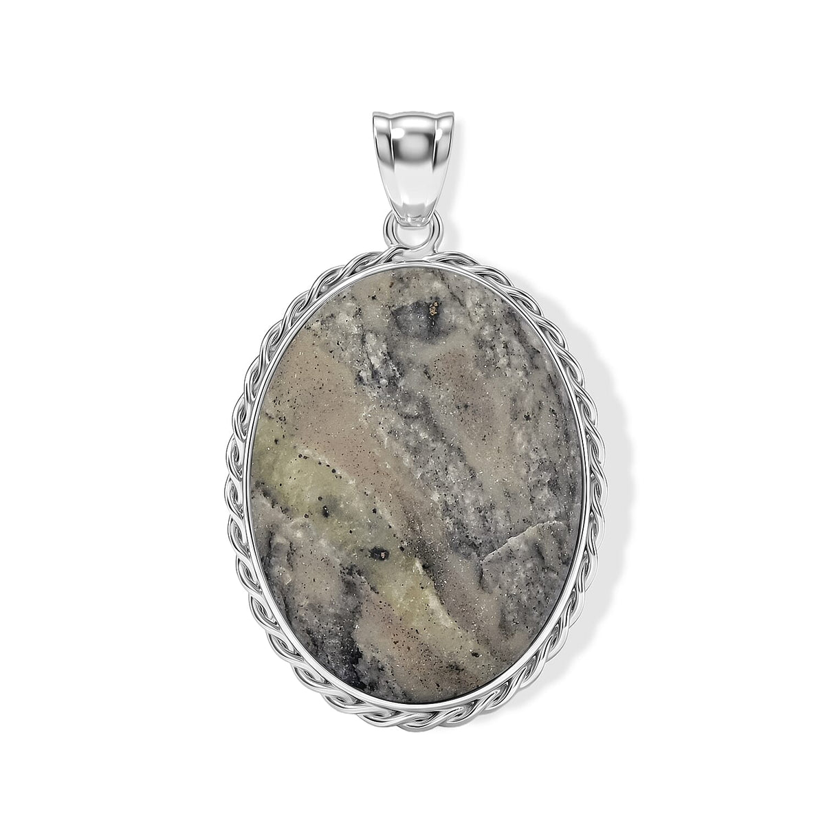 Purple Quartz Pendant Pure White Brass 61.00 ctw