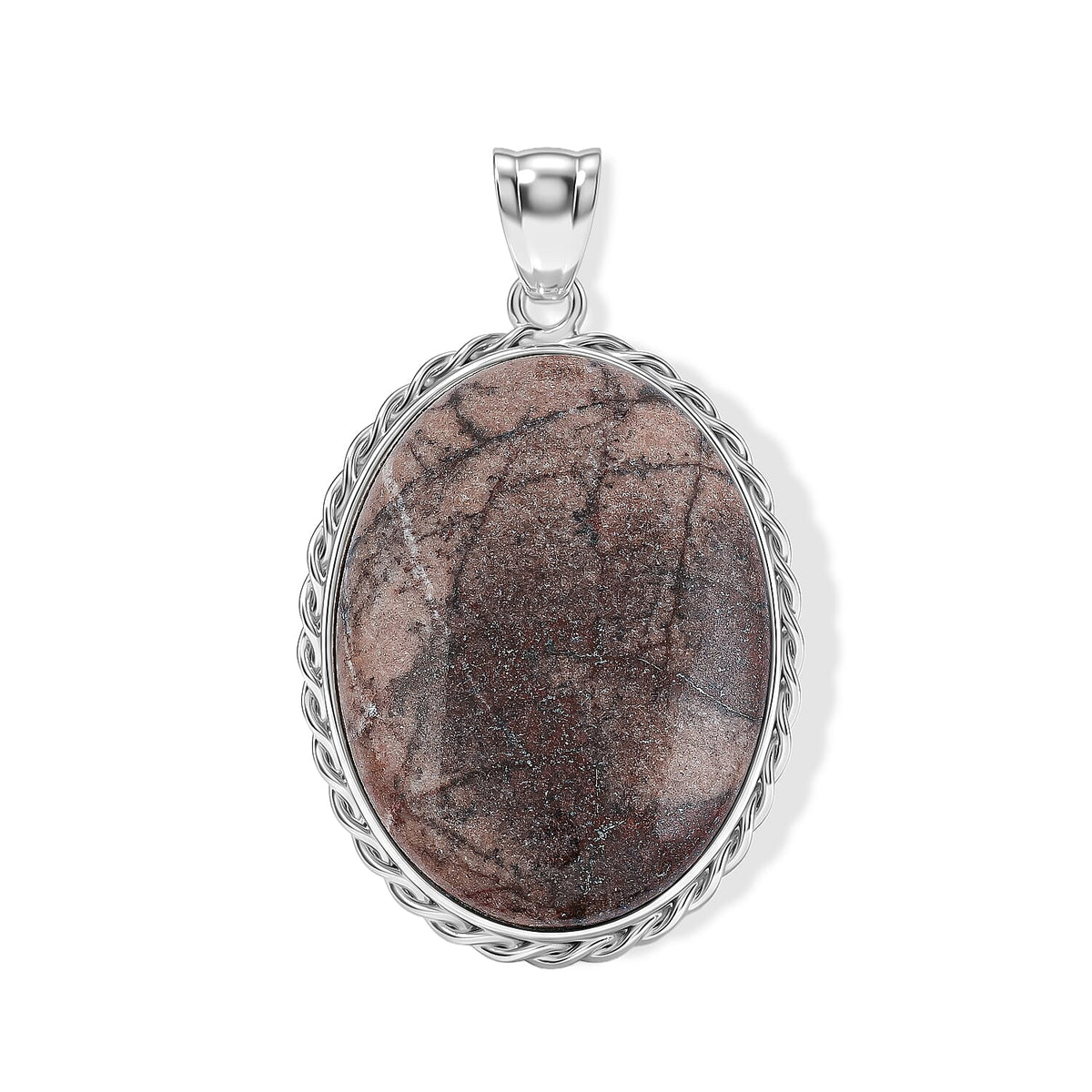 Purple Quartz Pendant Pure White Brass 61.00 ctw