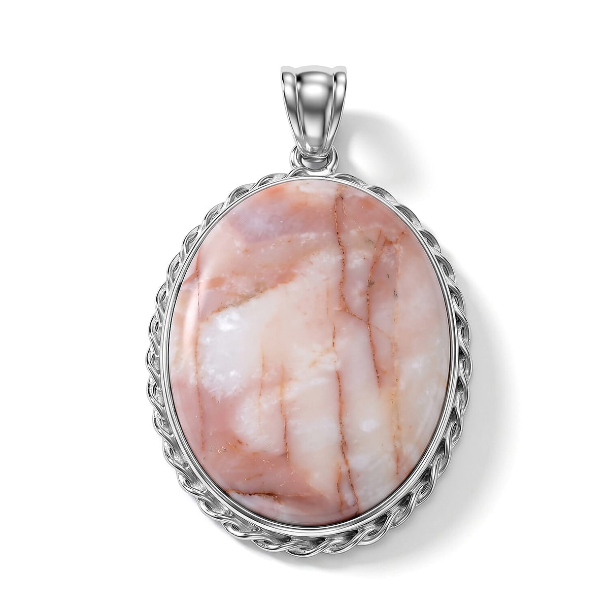 Purple Quartz Pendant Pure White Brass 61.00 ctw