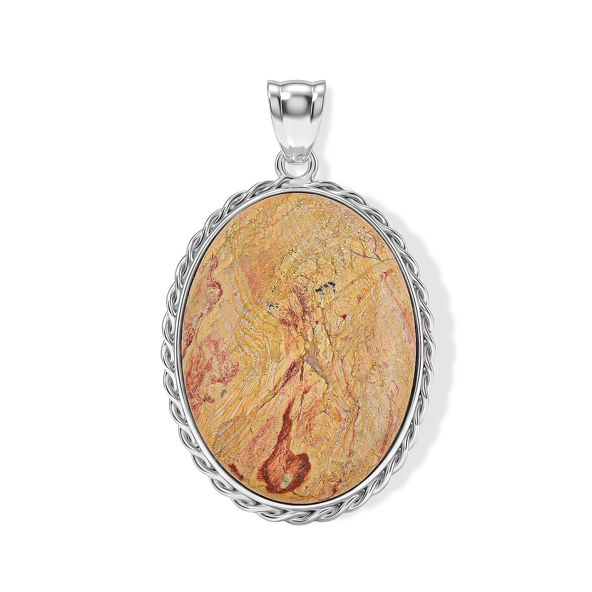 Purple Quartz Pendant Pure White Brass 61.00 ctw