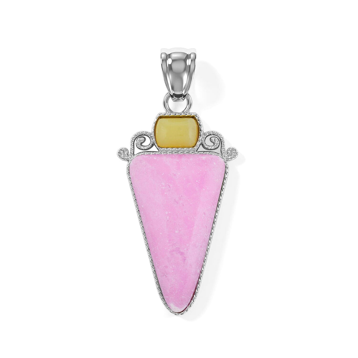 Arrowhead Aquamarine Soutwest and Jade 30.00 ctw Pendant Without Chain in Stainless Steel (Center Stone Varies)